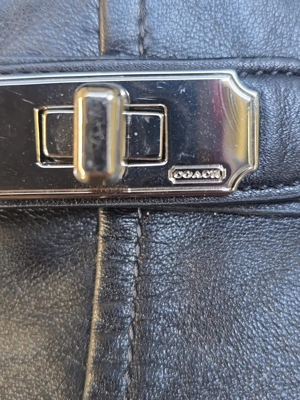 Coach Chelsea Jayden Black Leather Carryall Satchel East West 17811 - Picture 4 of 14